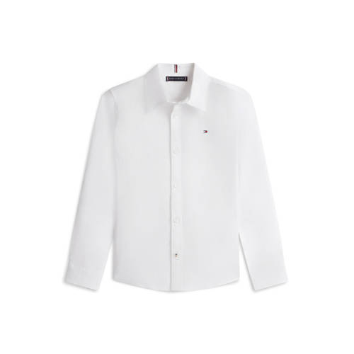 Tommy Hilfiger overhemd met logo wit Jongens Stretchkatoen Klassieke kraag - maat 140 afbeelding