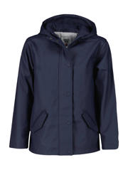 thumbnail: Donkerblauwe meisjes America Today Junior regenjas zomer Janice van gerecycled polyester met lange mouwen, capuchon en rits- en drukknoopsluiting