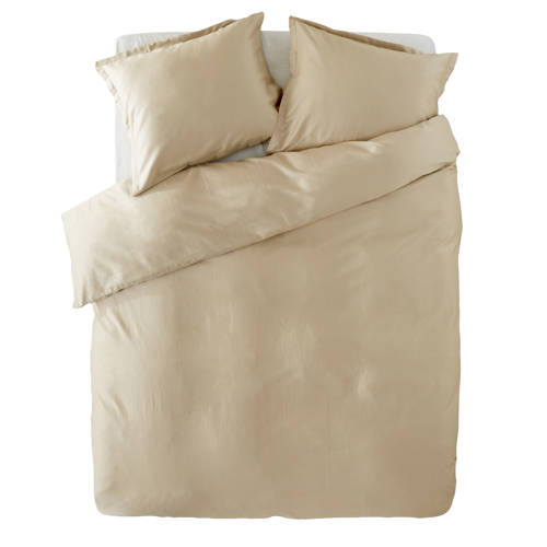 Wehkamp Home perkalkatoenen dekbedovertrek 2 persoons (200x220 cm) Beige