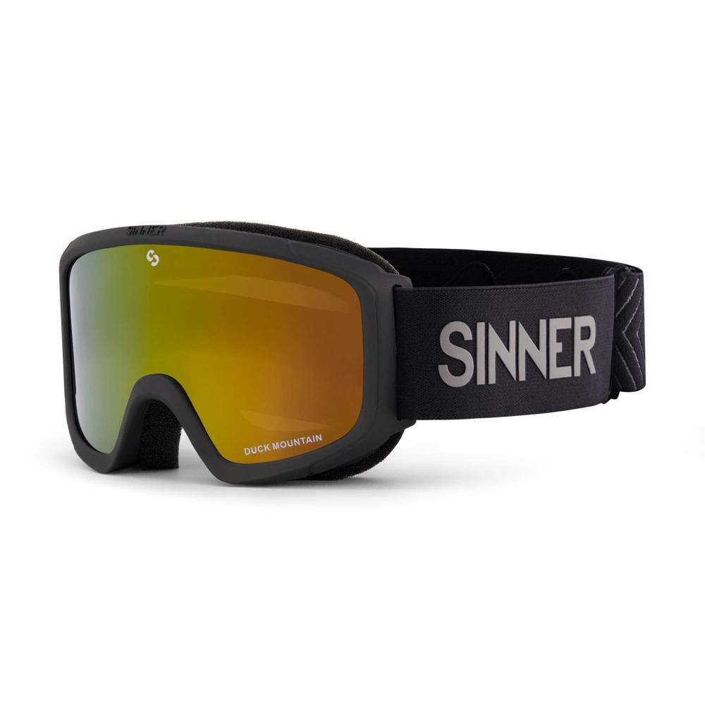 Sinner Jongens/meisjes skibril Duck Mountain zwart (lens groen)