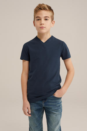 basic T-shirt donkerblauw