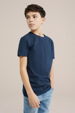 basic T-shirt marineblauw