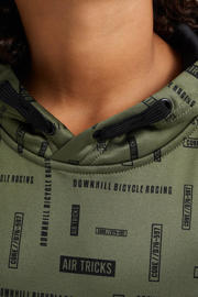 thumbnail: WE Fashion hoodie van gerecycled polyester kaki/zwart