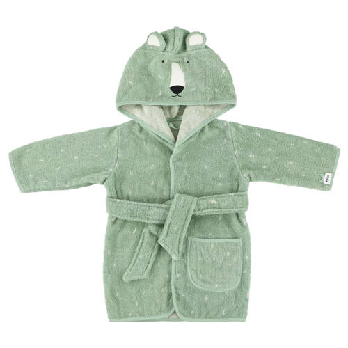 Trixie Mr. Polar Bear badstof badjas groen All over print