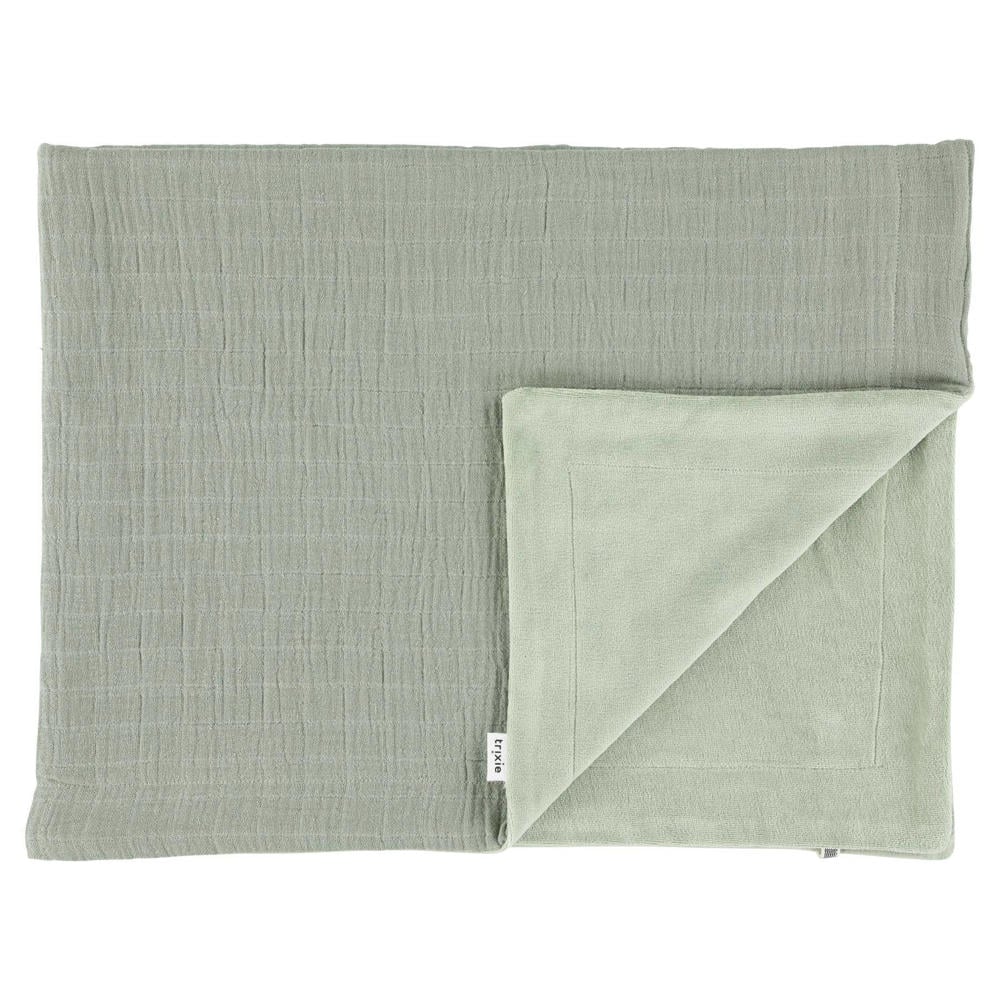 Trixie Bliss baby wiegdeken fleece 75x100 cm olijfgroen
