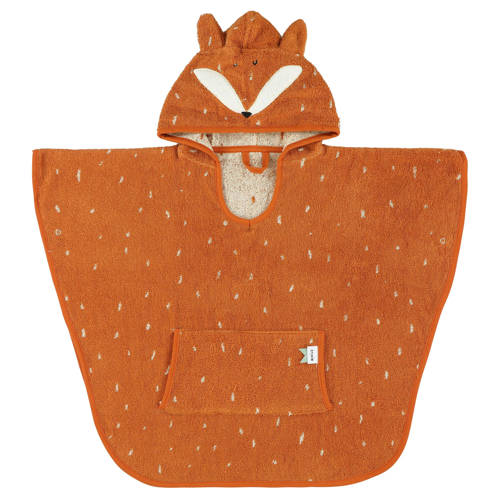 Trixie poncho Mr Fox 47x64 cm oranje Handdoek/badcape Effen