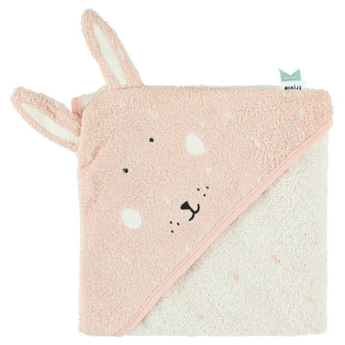 Trixie badcape Mrs. Rabbit 75x75cm roze Handdoek/badcape Effen