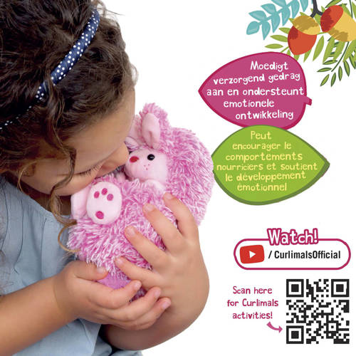 Gear2play Curlimals Bibi Konijn interactieve knuffel Roze