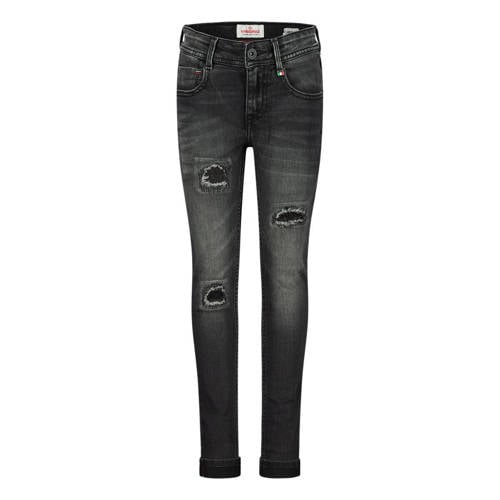 Vingino skinny jeans Anzio black vintage Zwart Jongens Stretchdenim Effen