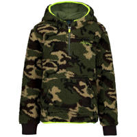 thumbnail: Donkergroene jongens 29FT teddy skisweater met camouflageprint, lange mouwen en capuchon
