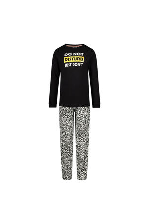 pyjama met printopdruk zwart