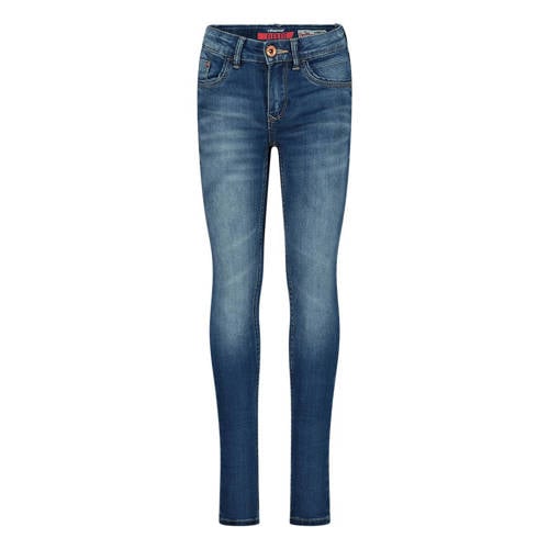 Vingino high waist super skinny jeans Bianca mid blue wash Blauw Meisjes Stretchdenim