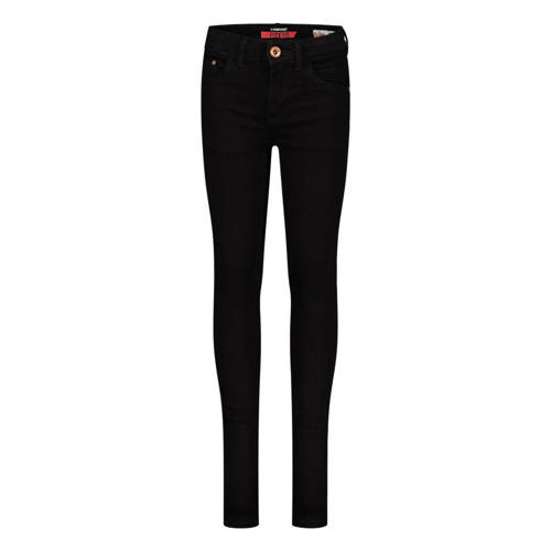 Vingino high waist super skinny jeans Bianca black Zwart Meisjes Stretchdenim - 104