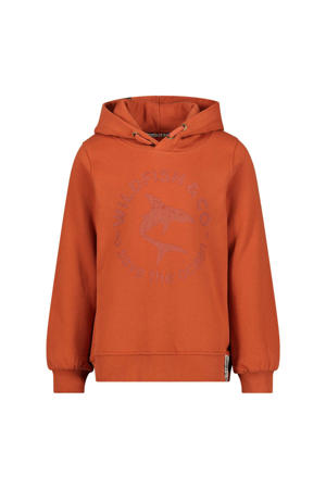 hoodie met printopdruk oranjebruin