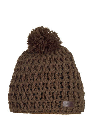pompon muts bruin