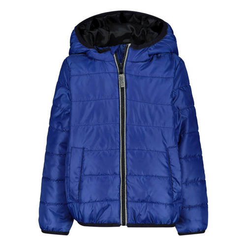 ESPRIT gewatteerde jas met jacquard hardblauw Jongens Polyester Capuchon - maat 92 afbeelding