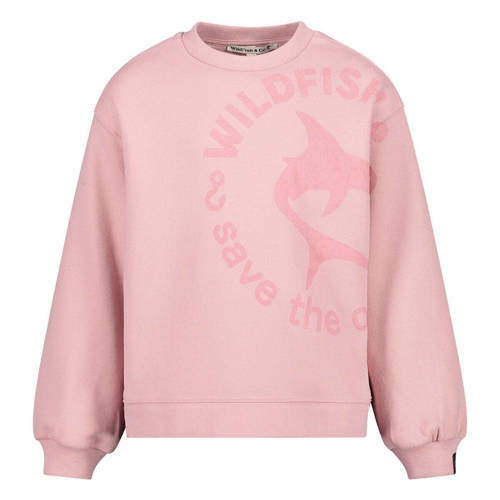 Wildfish sweater met printopdruk roze Printopdruk 