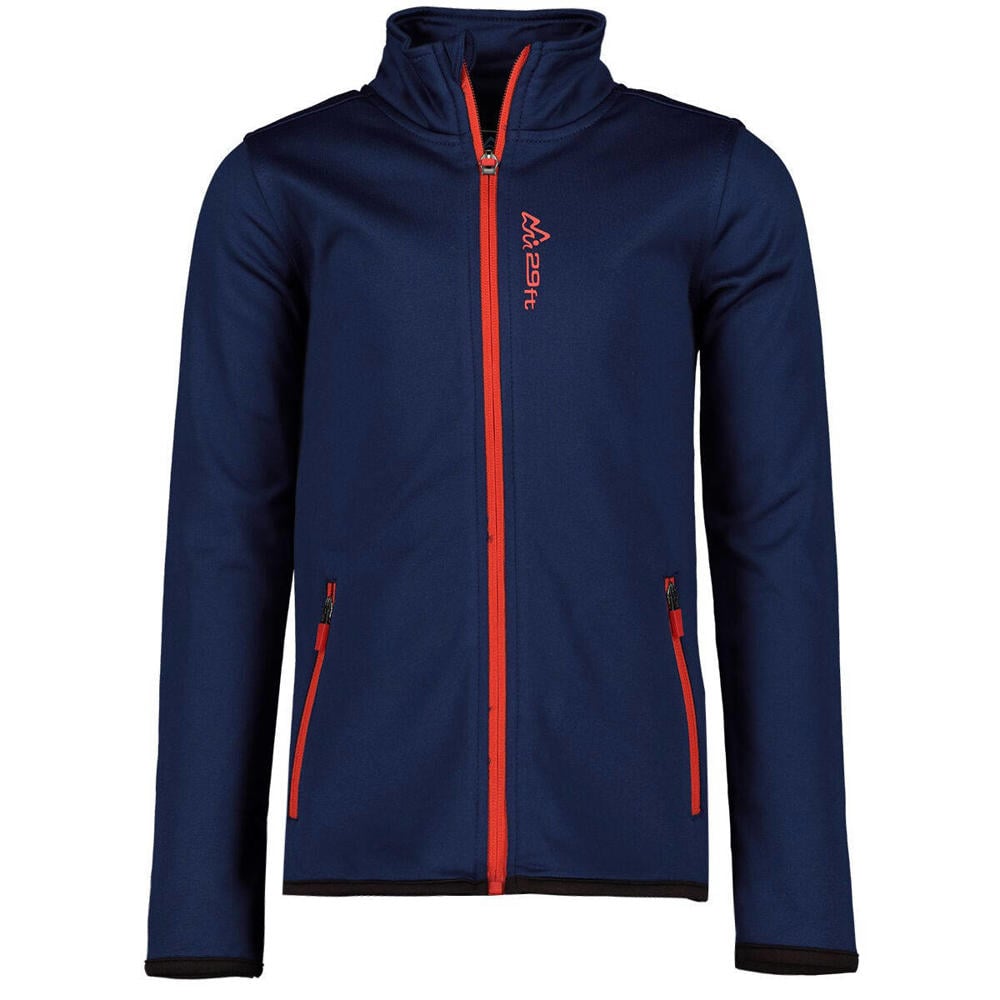 Donkerblauwe jongens 29FT skivest van polyester met lange mouwen en opstaande kraag