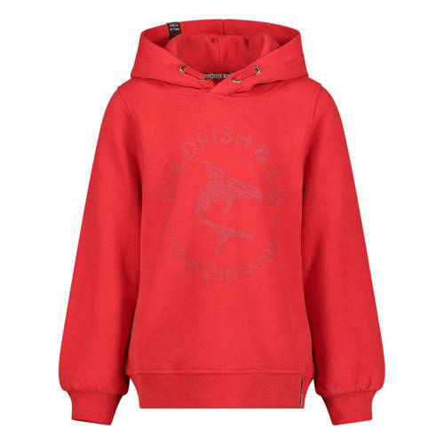 Wildfish hoodie met printopdruk rood Sweater Printopdruk 