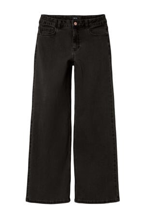 high waist wide leg jeans NLFTAULSINE black denim