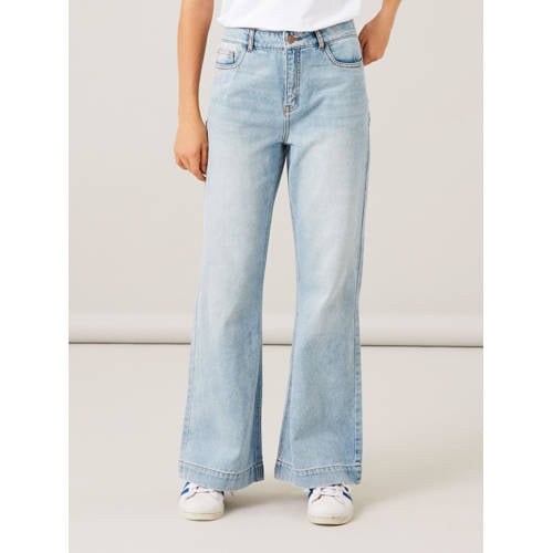 LMTD high waist bootcut jeans NLFTIZZA light blue denim Blauw - 140