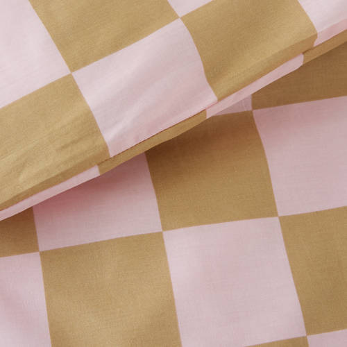 Wehkamp Home katoenen dekbedovertrek baby (100x135 cm) Roze Ruit