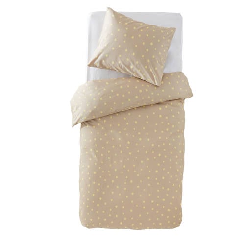 Wehkamp Home katoenen dekbedovertrek peuter (120x150 cm) Beige Stip