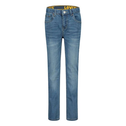 Levi's skinny fit jeans blauw Jongens Stretchdenim Effen