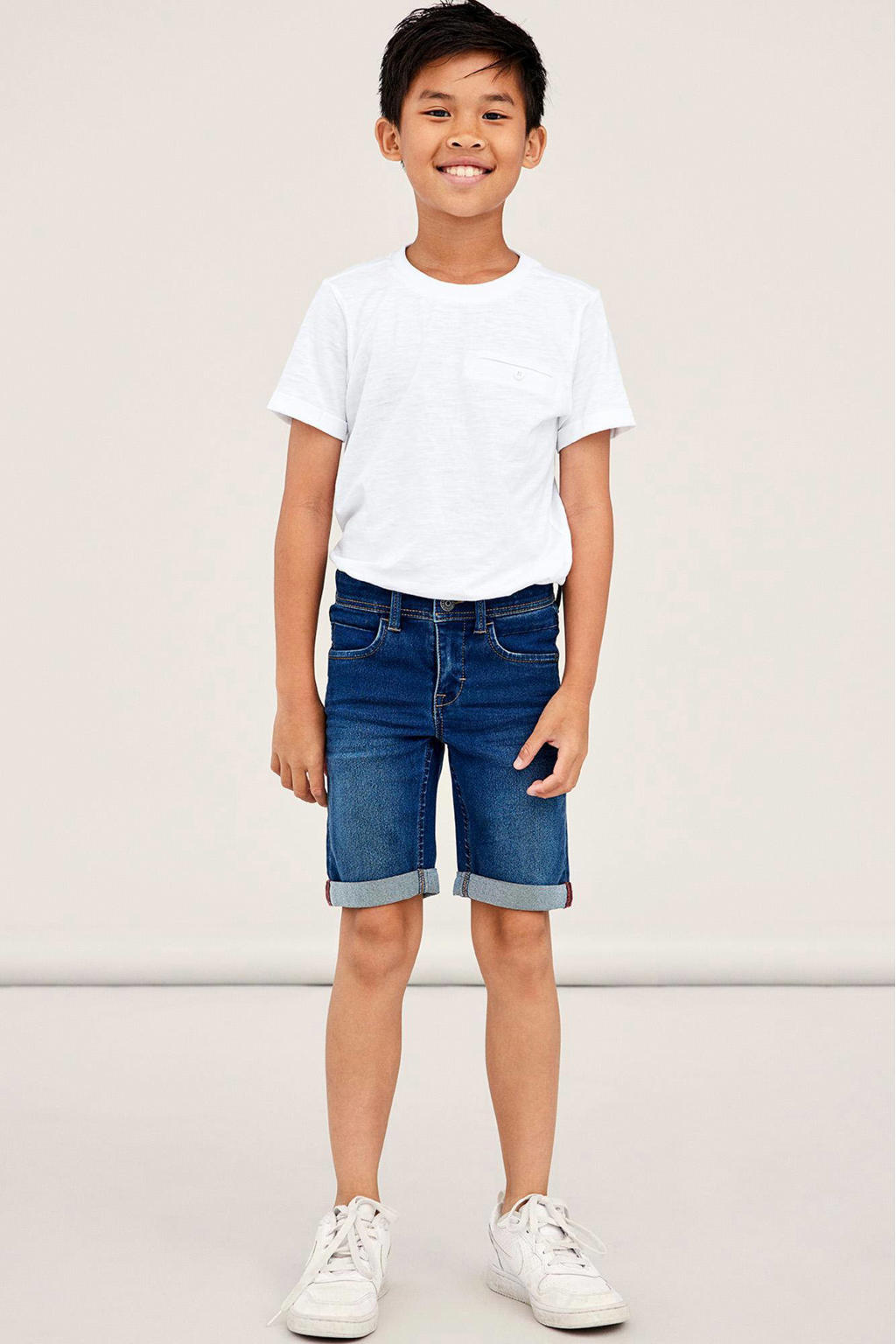 NAME IT KIDS slim fit denim short NKMSILAS medium blue denim