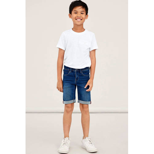 NAME IT slim fit denim short NKMSILAS medium blue denim Korte broek Blauw Jongens Stretchkatoen - maat 152 afbeelding
