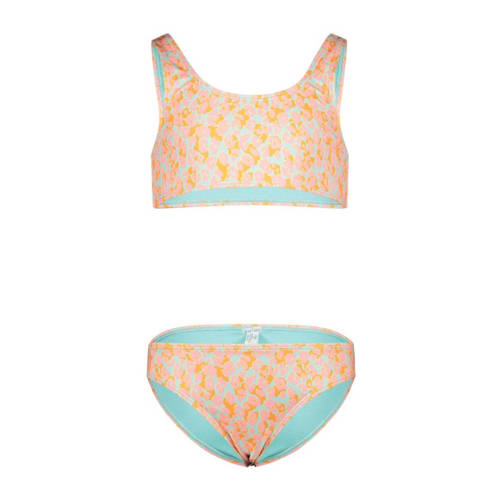 Shiwi crop bikini oranje/roze/turquoise Meisjes Gerecycled polyester (duurzaam) - 92