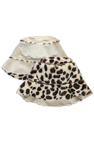 reversible imitatiebont muts bruin/ecru