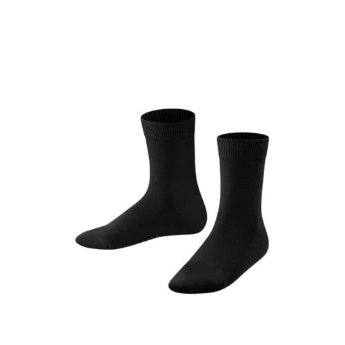 FALKE sokken zwart Jongens/Meisjes Katoen Effen