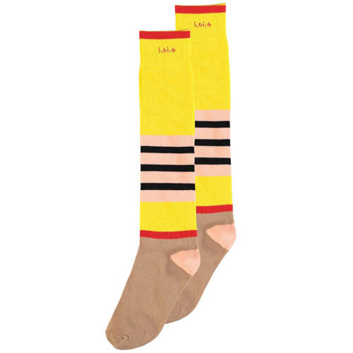 NONO sokken met all-over print geel Meisjes Katoen All over print