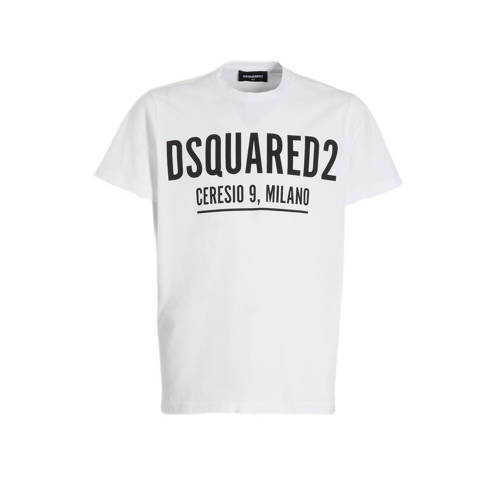 Dsquared T-shirt met tekst wit Jongens/Meisjes Katoen Ronde hals Tekst