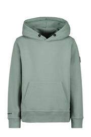 thumbnail: Groene jongens Airforce hoodie van katoen van sweat materiaal met effen, lange mouwen, capuchon en trekkoorden