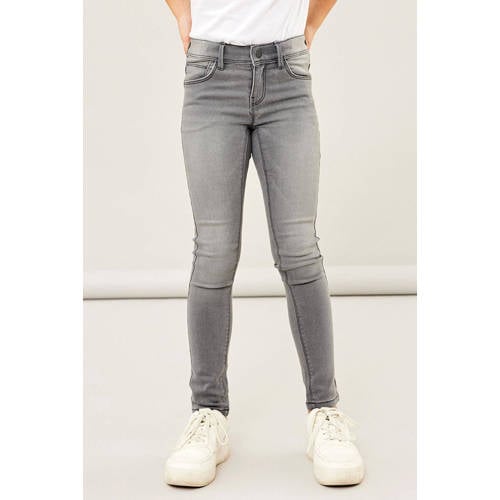 NAME IT skinny jeans NKFPOLLY light grey denim Grijs Meisjes Stretchdenim 