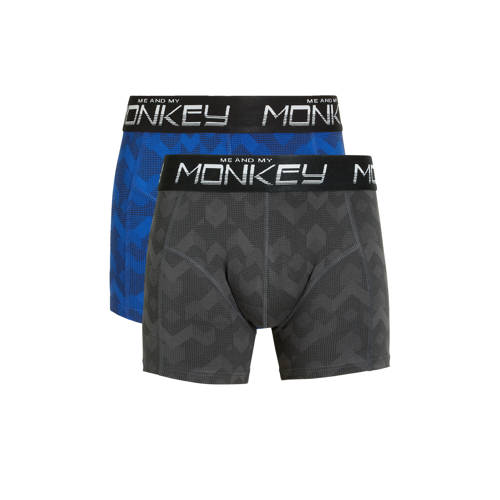Me & My Monkey boxershort - set van 2 blauw/army Jongens Stretchkatoen - 104