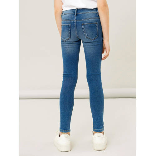NAME IT skinny jeans NKFPOLLY medium blue denim Blauw Meisjes Stretchdenim