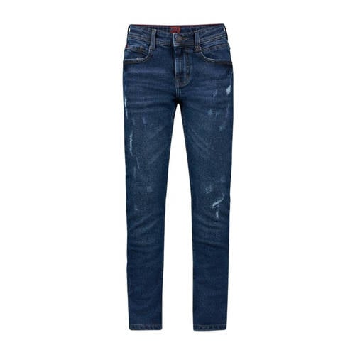 Retour Jeans tapered fit jeans Wulf raw blue denim Blauw Jongens Stretchdenim - 104
