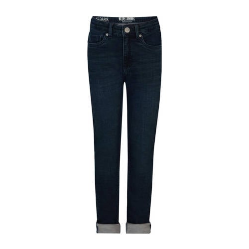 Blue Rebel slim fit jeans denim blue black Blauw Jongens Stretchdenim - 104