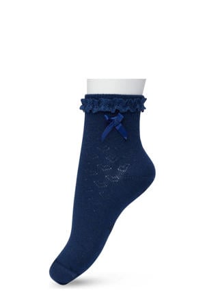 sokken met sierrand donkerblauw