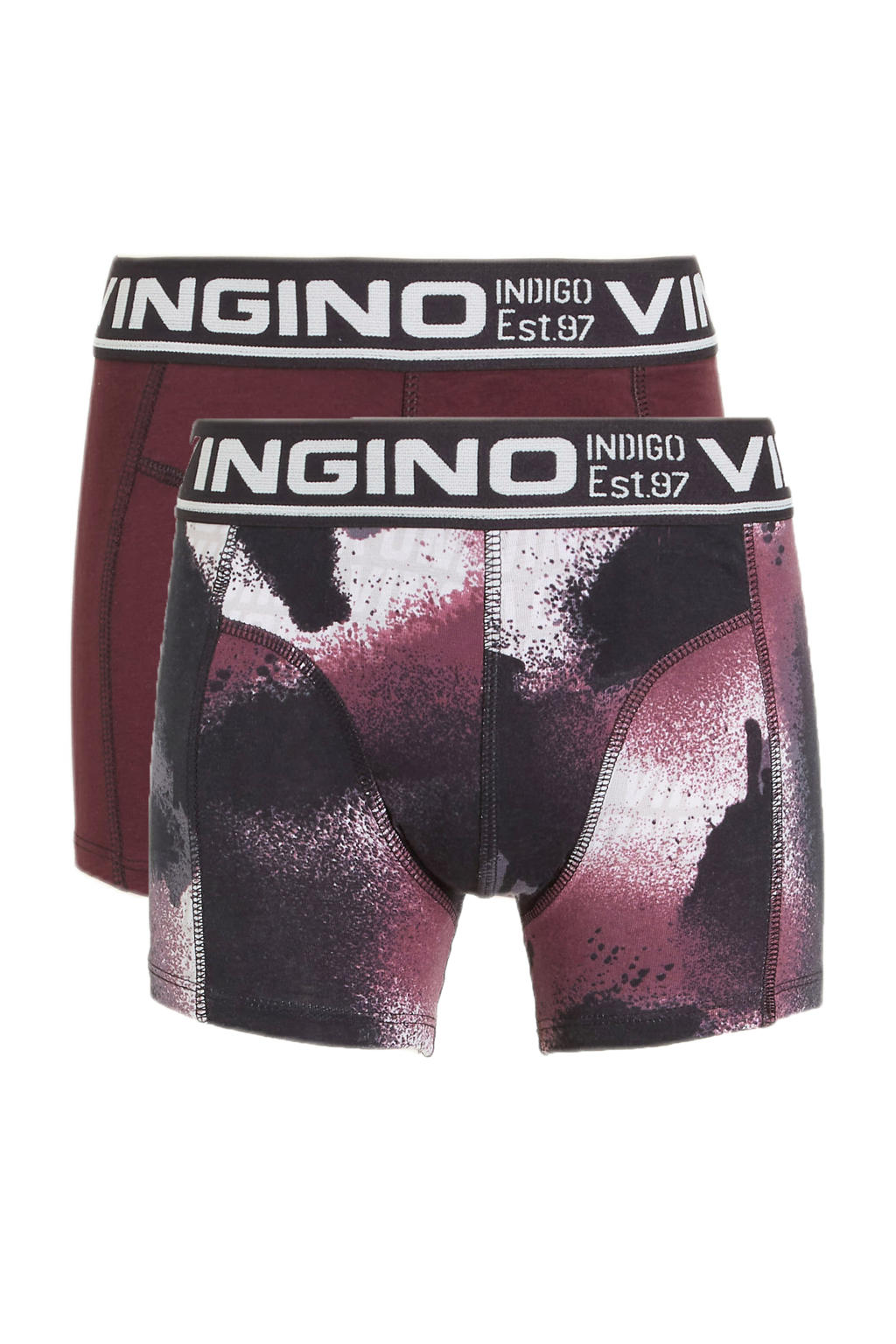 Vingino   boxershort - set van 2 rood/zwart