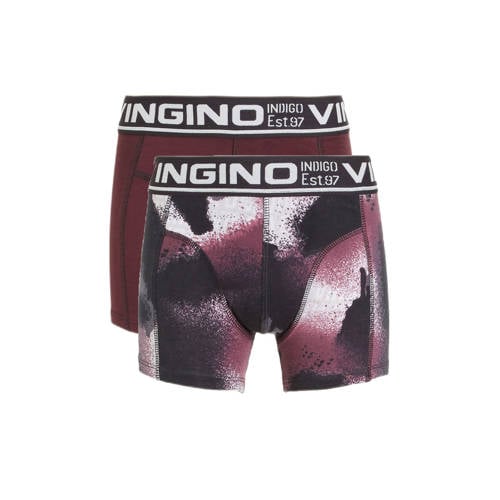 Vingino boxershort - set van 2 rood/zwart Jongens Stretchkatoen All over print