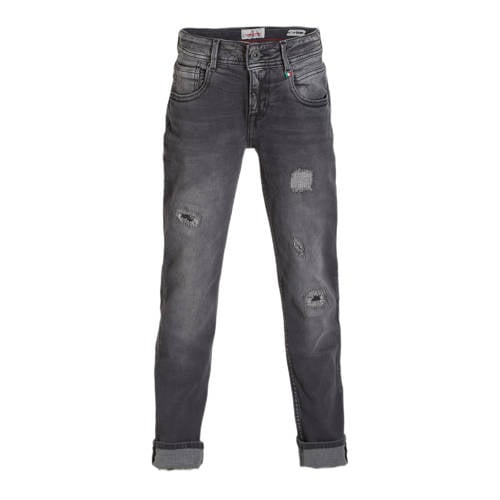 Vingino regular fit jeans Danny black vintage Blauw Jongens Stretchdenim