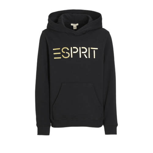 ESPRIT hoodie met logoprint lichtblauw Sweater Logo