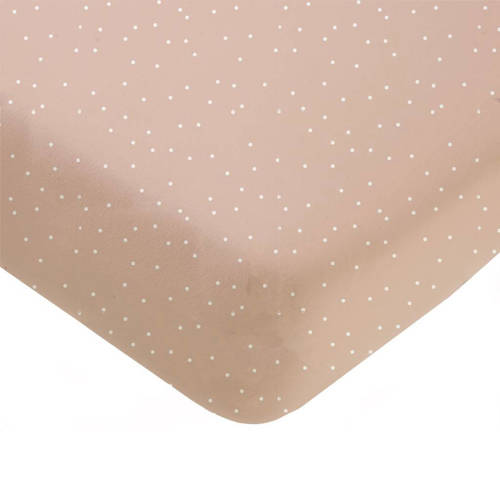 Mies & Co Biologisch katoen Adorable Dots baby wieg hoeslaken 40x80 cm roze/wit