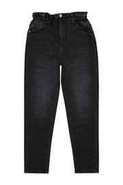 thumbnail: Zwarte meisjes Raizzed high waist mom jeans van denim met rits- en knoopsluiting en effen
