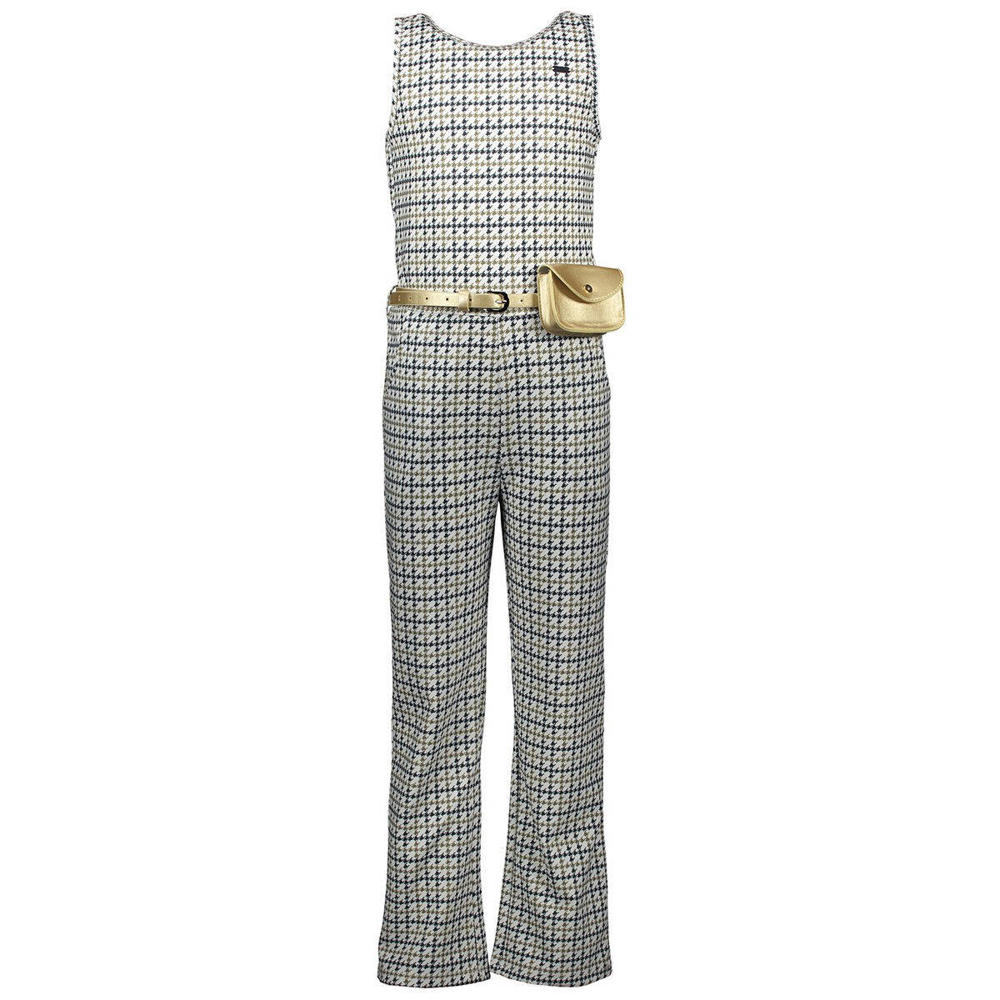 Le Chic jumpsuit met grafische print offwhite