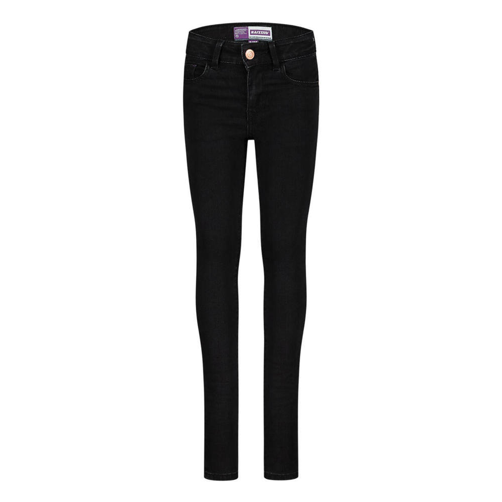 Zwarte meisjes Raizzed high waist skinny jeans Chelsea van stretchdenim met rits- en knoopsluiting en effen